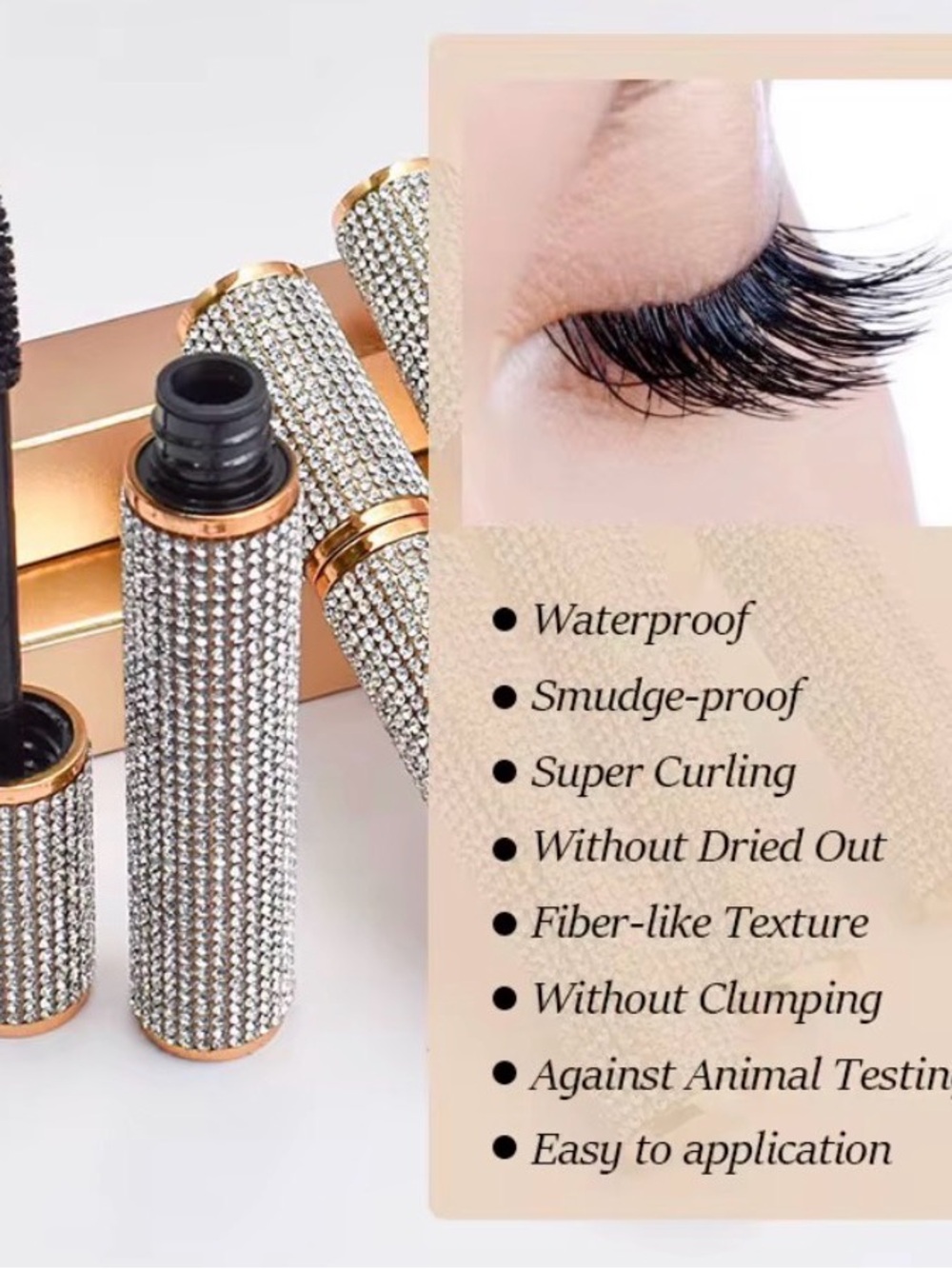 Fleur Couture Fiber Black Mascara - Waterproof Super Curling Lash Formula